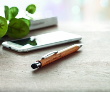 Logo trade reklaamkingi pilt: Bambusest pastapliiats sinise tindiga