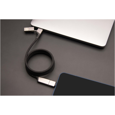 Logo trade reklaamtoote pilt: SCX.design C52 100 W 4-in-1 rPET magnetiline ülikiire laadimiskaabel 