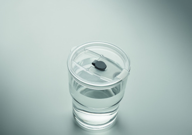 Logotrade ärikingituse foto: SIP klaasist joogitops kõrrega 400ml
