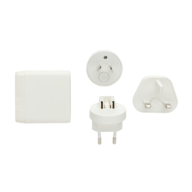 Logo trade firmakingi pilt: TravelCharge Pro RCS plastikust reisilaadija USB C-ga