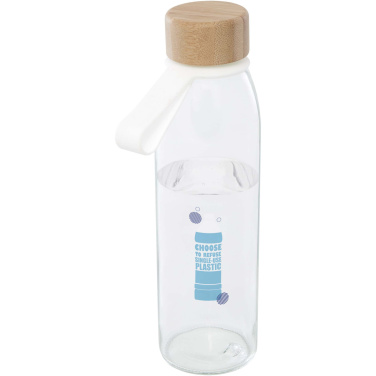 Logo trade reklaamkingid foto: Porto 500 ml klaasist veepudel bambusest korgiga