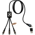 SCX.design C51 60W 5-in-1 rPET kiirlaadimiskaabel, Ühtlane must