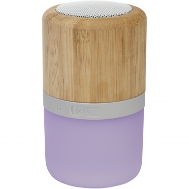 Logo trade liikelahjat mainoslahjat kuva: Aurea Bluetooth® -kaiutin valolla, bambua 