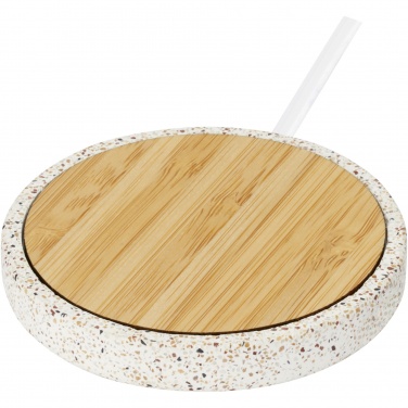Logo trade liikelahjat tuotekuva: Terrazzo 10 W:n langaton latausalusta bambusta