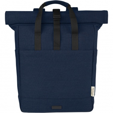 Logo trade mainostuotet tuotekuva: Joey 15” GRS-kierrätetystä kankaasta valmistettu rullattava reppu kannettavalle tietokoneelle 15 l