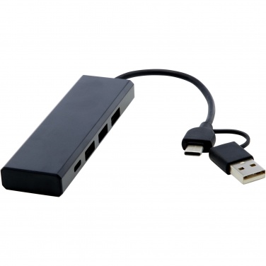 Logotrade liikelahjat mainoslahjat tuotekuva: Rise RCS-kierrätetystä alumiinista valmistettu USB 2.0 -keskitin