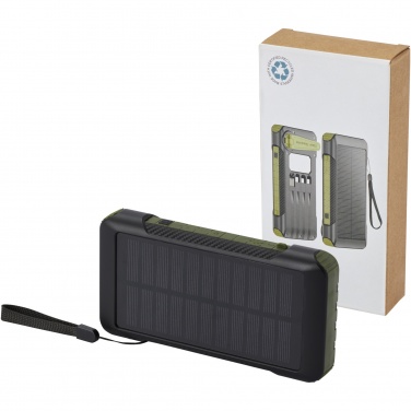 Logotrade mainoslahja ja liikelahja kuva: Soldy 10 000 mAh:n RCS-kierrätetystä muovista valmistettu aurinkodynamovaravirtalähde