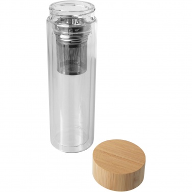 Logo trade mainoslahja kuva: Bailey 400 ml:n borosilikaattilasinen infuusiopullo bambukannella