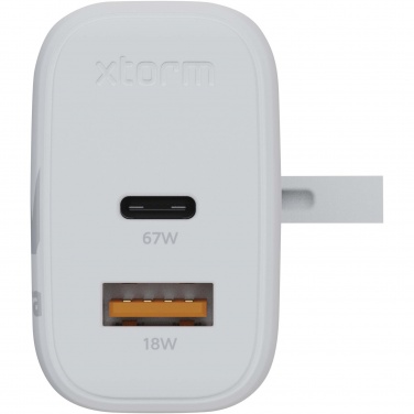 Logo trade mainostuotet tuotekuva: Xtorm XEC067G GaN² Ultra 67 W seinälaturi – Iso-Britannian pistoke