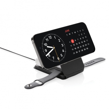 Logo trade mainoslahja kuva: Swiss Peak RCS rePU 15W 3-in-1 magneettinen langaton laturi