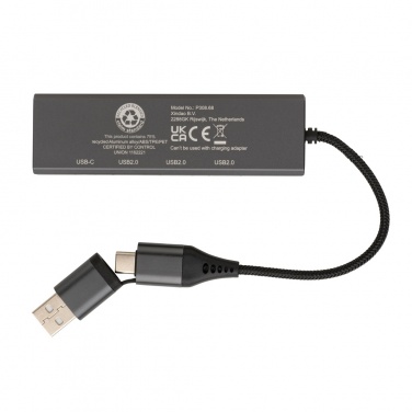 Logotrade mainoslahja ja liikelahja kuva: Terra RCS alumiininen USB-hub 3 portilla