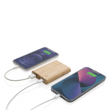 Logotrade mainostuote tuotekuva: 5000 mAh varavirtalähde bambusta