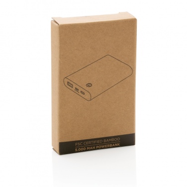 Logo trade mainoslahjat ja liikelahjat kuva: 5000 mAh varavirtalähde bambusta