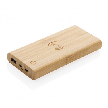 Logotrade liikelahja mainoslahja kuva: 8000 mAh varavirtalähde bambusta