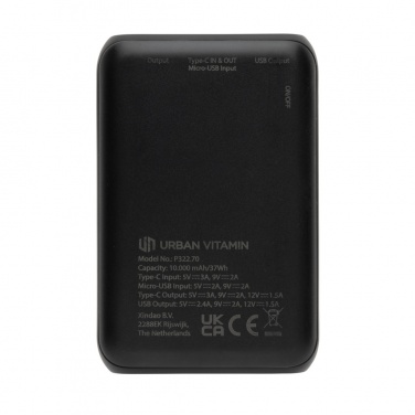 Logo trade liikelahja kuva: Urban Vitamin Alameda 10000 mAh PD varavirtalähde