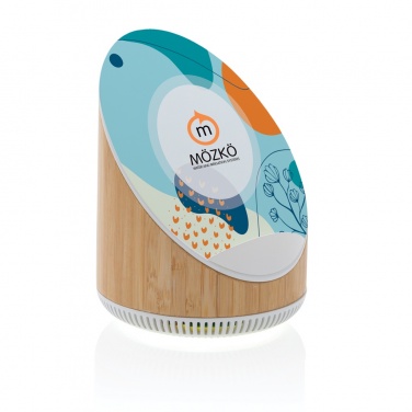 Logo trade mainoslahja kuva: Ovate bambuinen 5W kaiutin 15W langattomalla laturilla