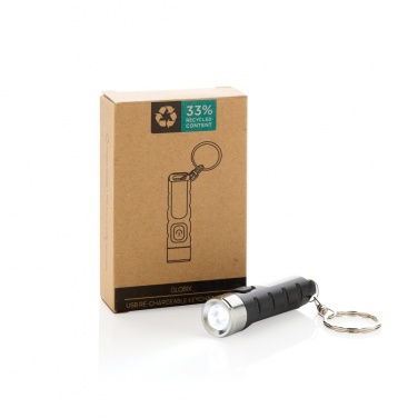 Logo trade mainostuotet tuotekuva: Globix RCS USB-ladattava avaimenperä taskulamppu
