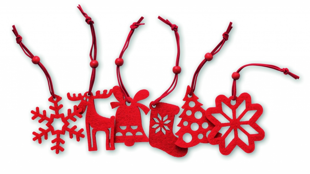 Logo trade mainostuote kuva: Set of 6 felt tree hangers