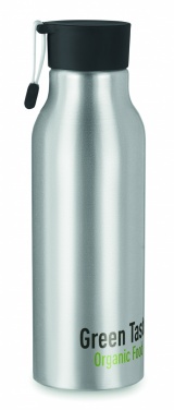 Logotrade mainoslahjat ja liikelahjat tuotekuva: Yksiseinäinen 500 ml alumiinipullo, PP korkki ja silikoninen hihna mukautettavalla painatuksella