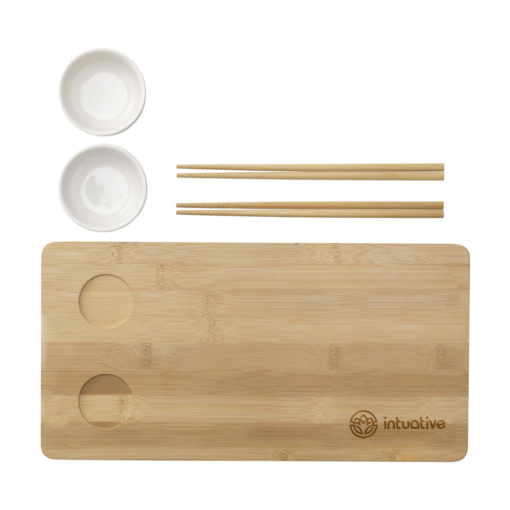Logo trade liikelahja kuva: Temaki Bamboo Sushi Tray lahjasetti