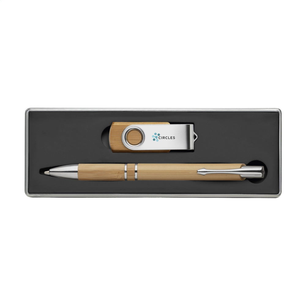 Logo trade mainoslahjat tuotekuva: Bamboo Connect -lahjasetti 8 Gt