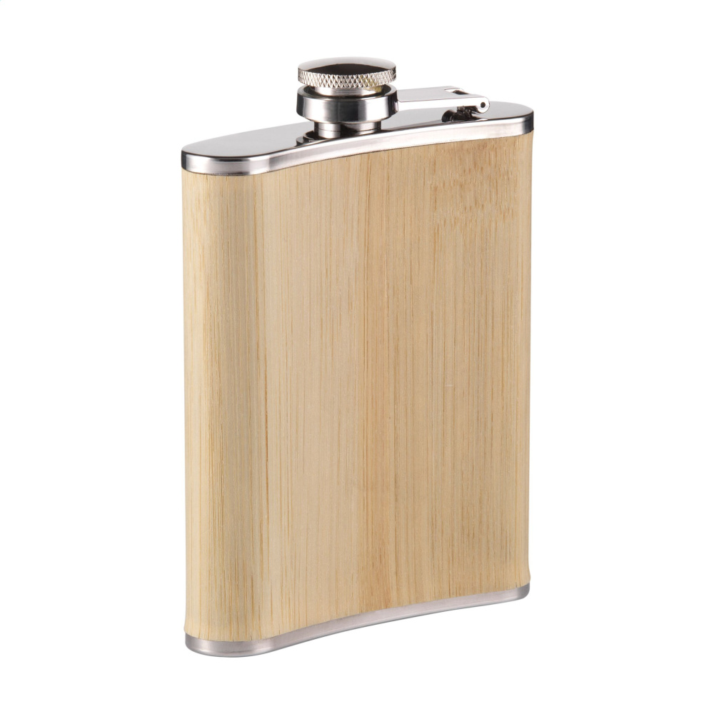 Logo trade mainostuotet tuotekuva: Hipflask Bamboo 200 ml juomapullo