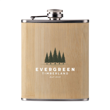 Logotrade mainoslahja tuotekuva: Hipflask Bamboo 200 ml juomapullo