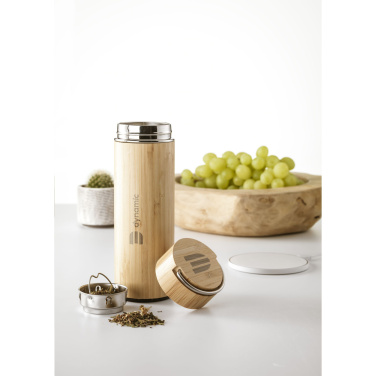 Logo trade mainostuotet tuotekuva: Nikko 330 ml bambu termopullo/termokuppi