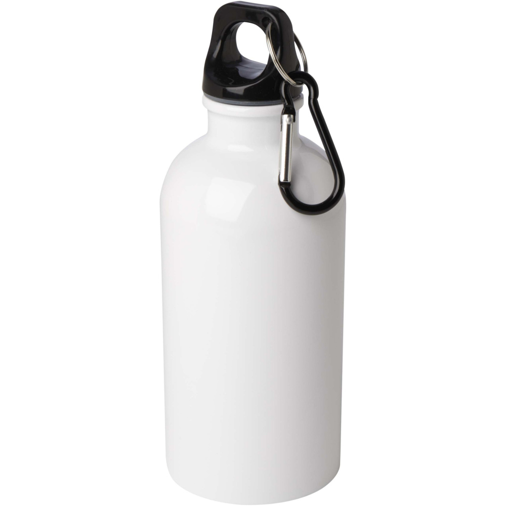 Logo trade mainostuote kuva: Oregon 400 ml:n RCS-sertifioitu, yksiseinämäinen, ruostumattomasta teräksestä valmistettu vesipullo jousihaalla