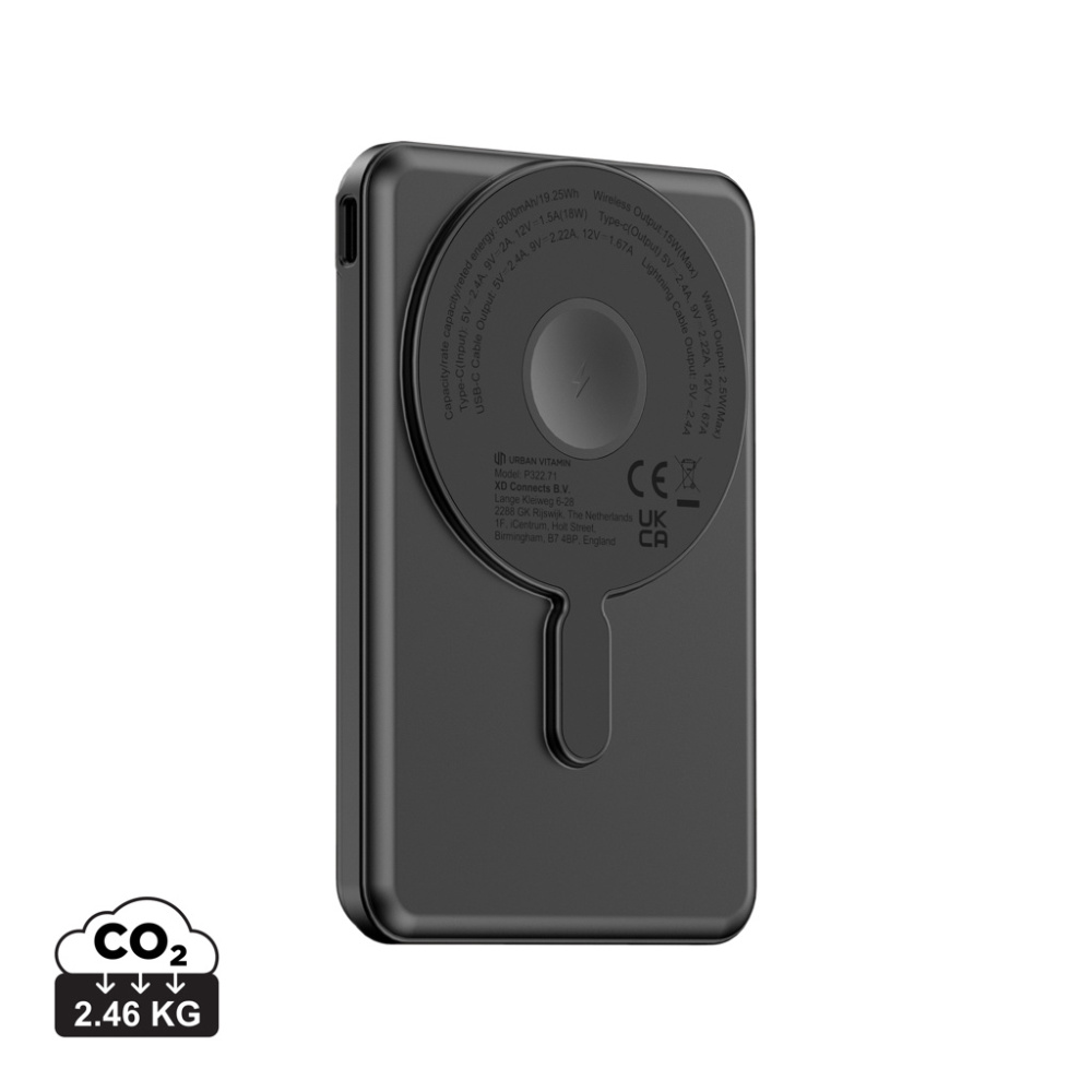 Logo trade mainoslahja ja liikelahja tuotekuva: Urban Vitamin Redwood 5in1 5000mah 20W PD tehopankki