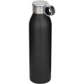 Grom RCS-sertifioidusta ruostumattomasta teräksestä valmistettu 650 ml:n vesipullo, Tasainen musta