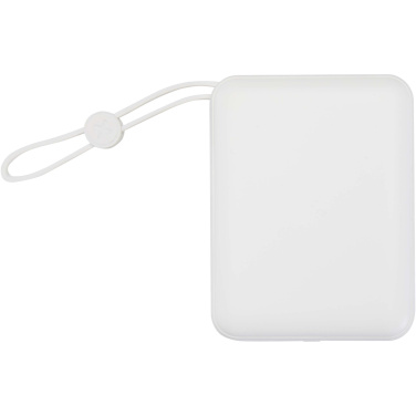 Logo trade liikelahja mainoslahja tuotekuva: Acrux 10 000 mAh:n ja 35 W:n tablettivirtalähde, jossa sisäänrakennettu Type-C-kaapeli – valmistettu kierrätetystä muovista