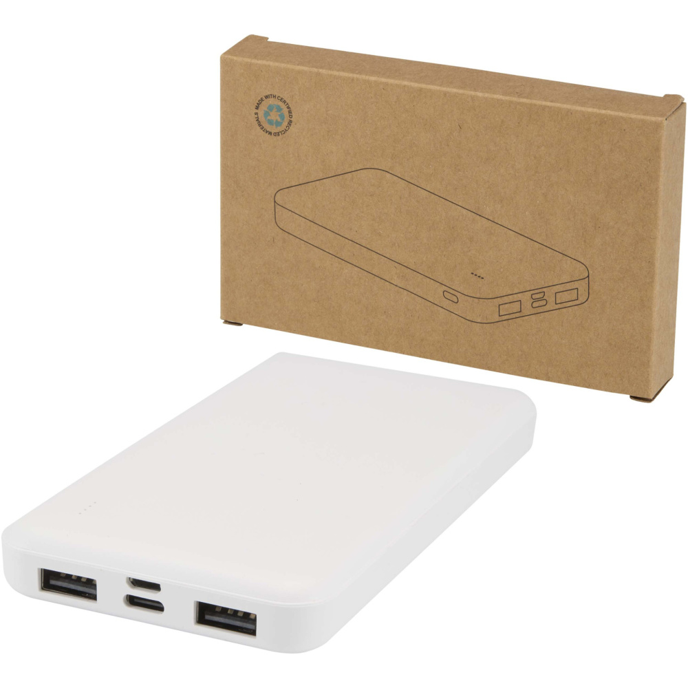 Logotrade mainostuotet kuva: Intan 10 000 mAh:n ja 10 W:n varavirtalähde kierrätetystä muovista