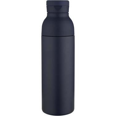 Logo trade liikelahja mainoslahja tuotekuva: Illuminate 650 ml:n RCS-kierrätetty, ruostumattomasta teräksestä valmistettu kaksiseinämäinen vesipullo, jossa on kolmiosainen kansisetti