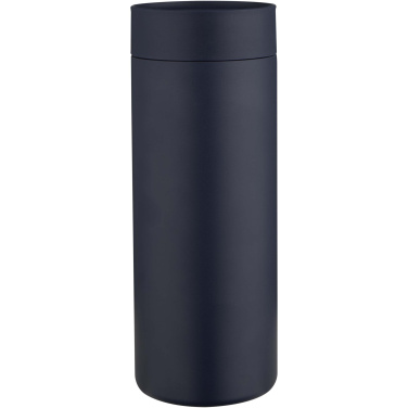 Logo trade mainoslahja ja liikelahja tuotekuva: Illuminate 650 ml:n RCS-kierrätetty, ruostumattomasta teräksestä valmistettu kaksiseinämäinen vesipullo, jossa on kolmiosainen kansisetti