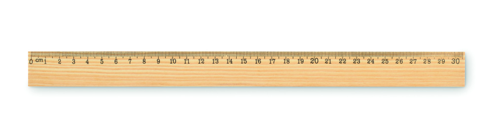 Logotrade mainostuote tuotekuva: Puinen viivoitin 30cm