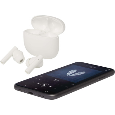 Logo trade mainoslahja ja liikelahja tuotekuva: Alterf kierrätysmuovista valmistetut langattomat True Wireless Bluetooth® -kuulokkeet silikonisilla korvasovittimilla