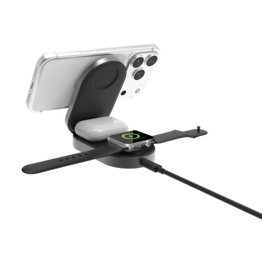 Logotrade mainoslahja tuotekuva: Quantum ultra-nopea 3-in-1 25 W taitettava langaton laturi