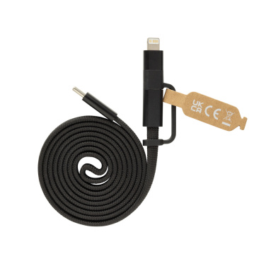 Logotrade liikelahja tuotekuva: Arc RCS-kierrätetty 60 W 2-in-1 magneettinen kaapeli