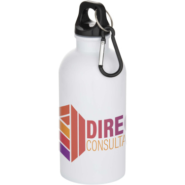 Logotrade verslo dovanos nuotrauka: Oregon 400 ml sublimacinis RCS perdirbto nerūdijančio plieno vandens butelis su karabinu
