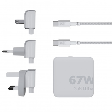 Logotrade biznesa dāvanas foto: Xtorm XVC2067 GaN Ultra 67W ceļojumu lādētājs ar 100W USB-C PD kabeli