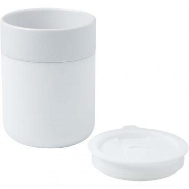 Logotrade logo dāvanas foto: Java 330 ml keramikas trauks ar silikona apvalku un plastmasas vāku