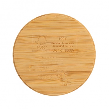Лого трейд pекламные продукты фото: Круглое беспроводное зарядное устройство Bamboo 5 Вт