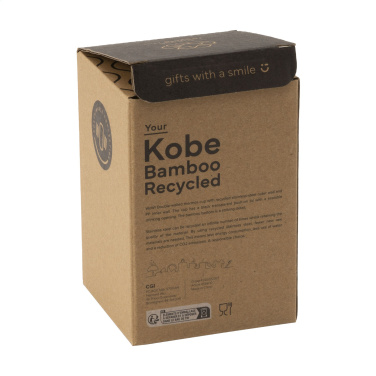 Логотрейд pекламные подарки картинка: Чашка для кофе Kobe Bamboo RCS из переработанной стали объемом 350 мл