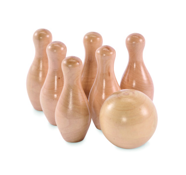 Логотрейд pекламные cувениры картинка: Mini pine wood bowling set