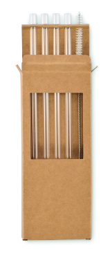 Логотрейд pекламные cувениры картинка: 4 reusable glass straws