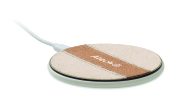 Логотрейд pекламные cувениры картинка: Cork wireless charger 15W