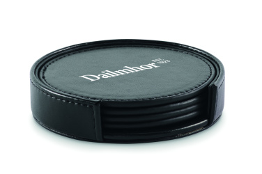 Лого трейд бизнес-подарки фото: Set of 4 PU coasters