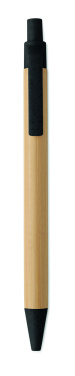 Логотрейд pекламные cувениры картинка: Push button ball pen in bamboo