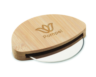 Логотрейд pекламные cувениры картинка: Round bamboo pizza cutter